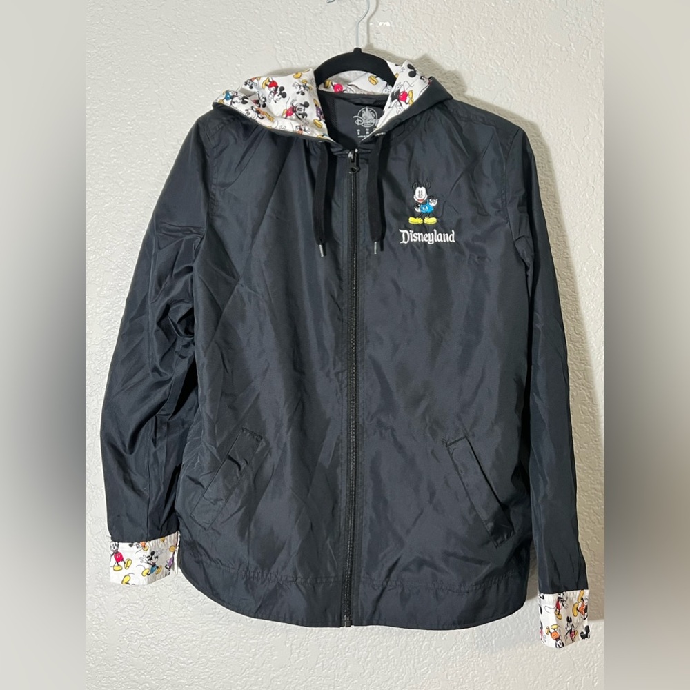 Disney Mickey Mouse Rain lightweight Jacket windbreaker black size small